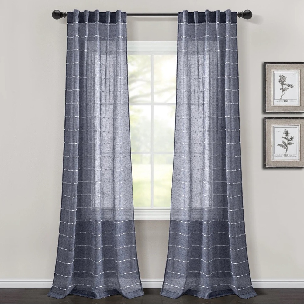 Lush Decor Farmhouse Textured Curtain Panels (Two Panels)